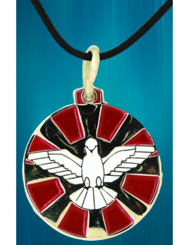 Médaille du Saint-Esprit en métal argenté émaillé et au verso les 7 dons.