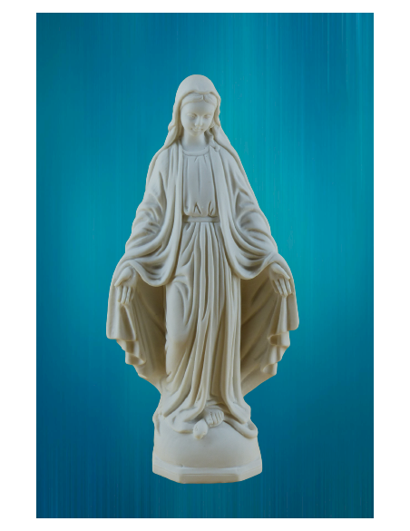 Statue de la Vierge miraculeuse en résine blanche ou polychrome