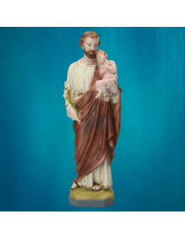 Statue de saint Joseph en pierres reconstituées selon le style "Pierre de France"