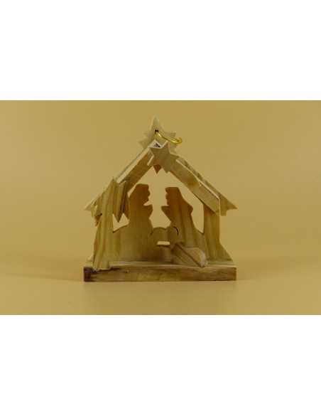 Petite crèche en bois d'olivier