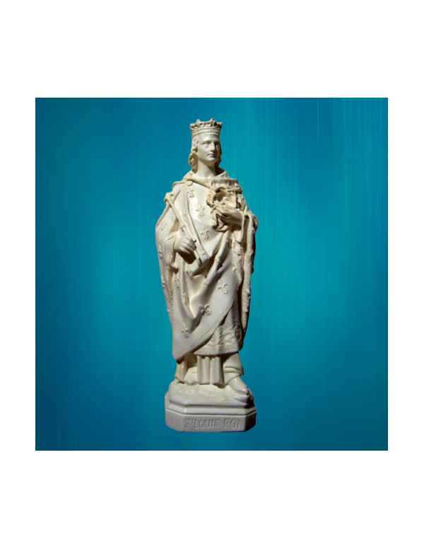 Magnifique statue de saint Louis, roi de France, portant la couronne d'épines.