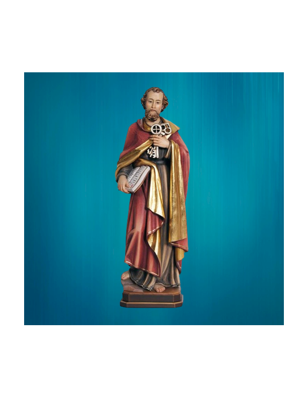 Statue en bois peint de saint Pierre