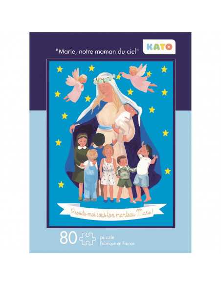 Puzzle de Marie, notre maman du Ciel pour enfants à partir de 5 ans. 80 pièces de fabrication française.