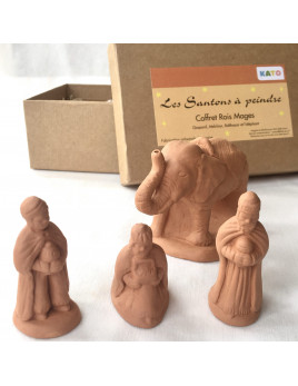 Coffret Rois Mages de santons en argiles à peindre, de fabrication française