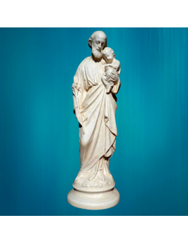 Statue de saint Joseph portant l'Enfant-Jésus, en plâtre statuaire, de 19 cm