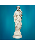 Statue de saint Joseph portant l'Enfant-Jésus, en plâtre statuaire, de 19 cm