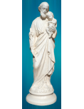 Statue de saint Joseph portant l'Enfant-Jésus, en plâtre statuaire, de 19 cm