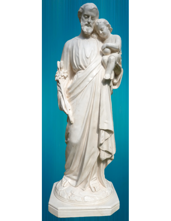 Statue de saint Joseph portant l'Enfant-Jésus de 47 cm, pour intérieur ou extérieur