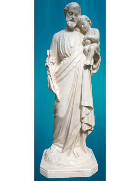 Statue de saint Joseph portant l'Enfant-Jésus de 47 cm, pour intérieur ou extérieur