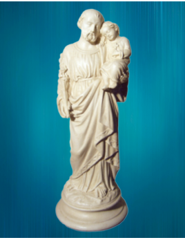 Une jolie statue de saint Joseph portant l'Enfant-Jésus, pour intérieur ou extérieur, de 33 cm.