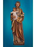 Statue en bois peint de saint Joseph - 10 cm