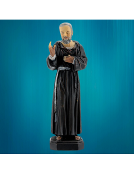 Petite statue du Padre Pio en résine colorée.