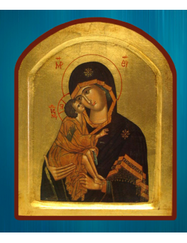 Véritable icône de la Vierge de Vladimir qui trouve toute sa splendeur dans l'éclat des couleurs
