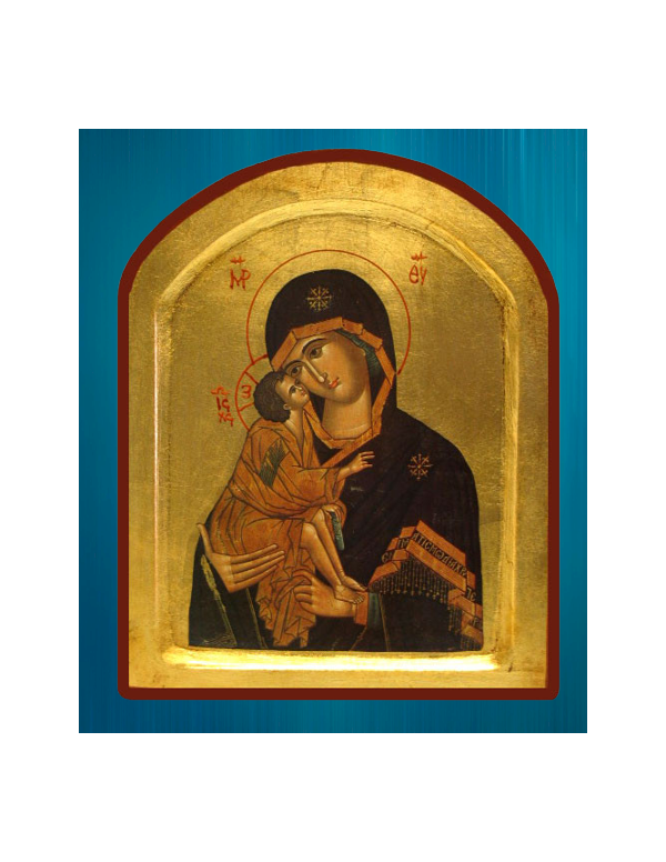 Véritable icône de la Vierge de Vladimir qui trouve toute sa splendeur dans l'éclat des couleurs