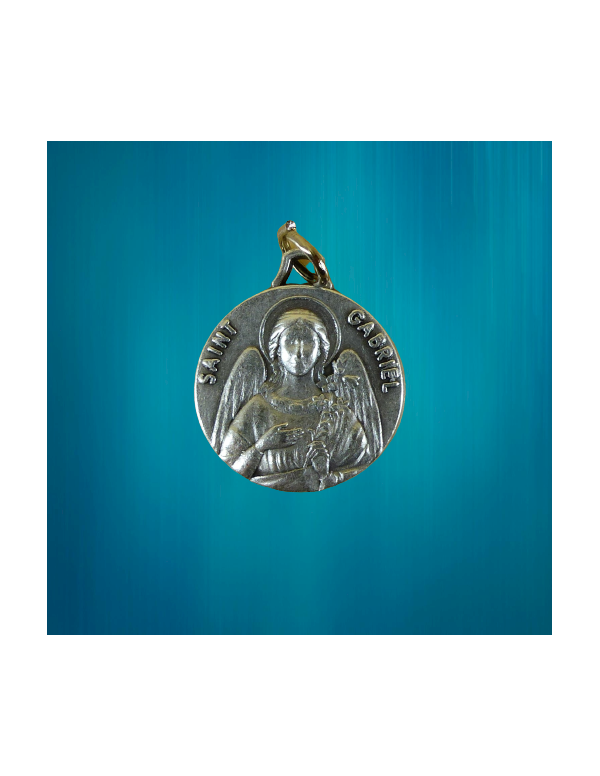 Médaille de saint Gabriel en métal argenté