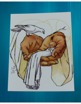 Image de Baptême "Dans la main de Dieu" réalisée par l'Atelier Petit Page.