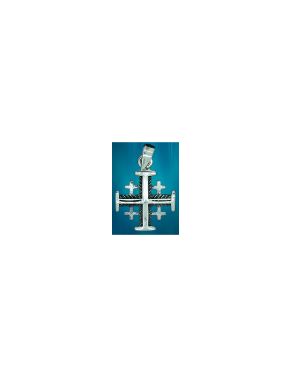 Pendentif croix de Jérusalem en argent 925°