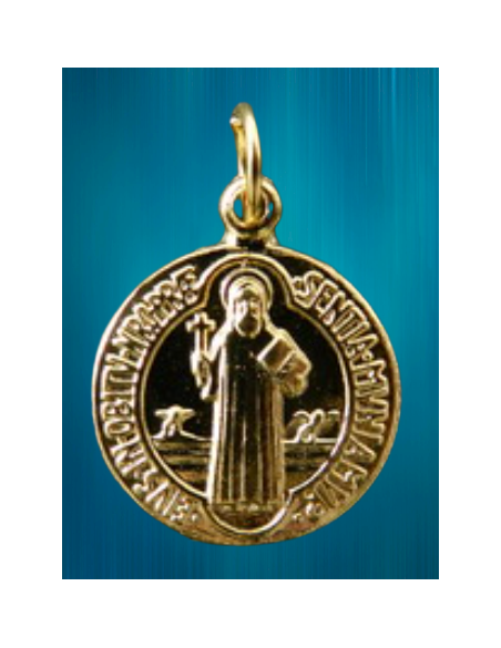 Médaille dorée de saint Benoît de 18 mm