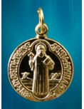 Médaille dorée de saint Benoît de 18 mm