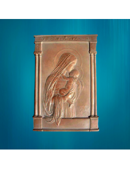 Bas-relief en plâtre de la Vierge à l'Enfant