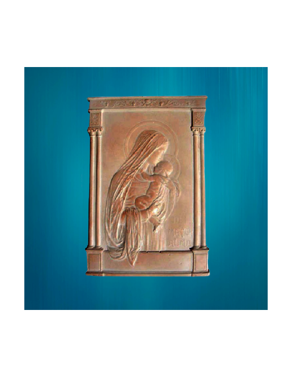 Bas-relief en plâtre de la Vierge à l'Enfant