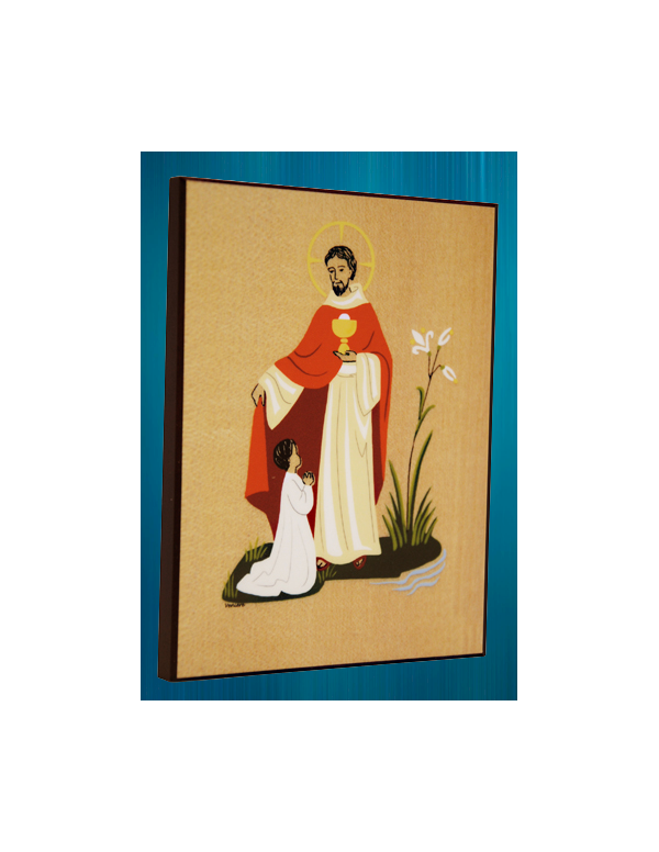 Plaquette en laminage représentant Jésus Pain de Vie, réalisée par les bénédictines de Vénière.