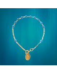 Ravissant bracelet-dizainier en pierre de turquoise reconstituée, avec une petite médaille miraculeuse.