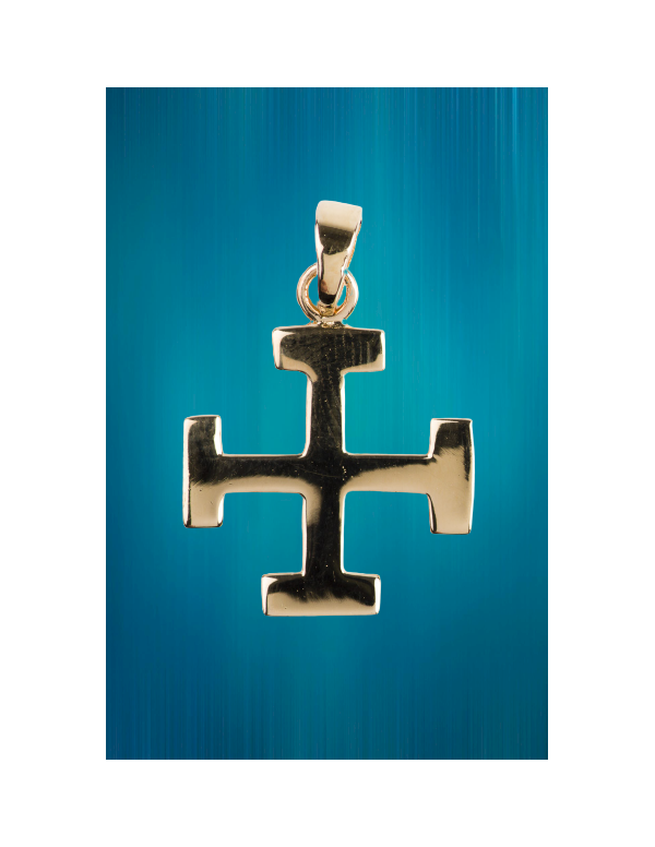Pendentif croix scoute en plaqué or, 15 x 15 mm