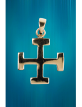 Pendentif croix scoute en plaqué or, 15 x 15 mm