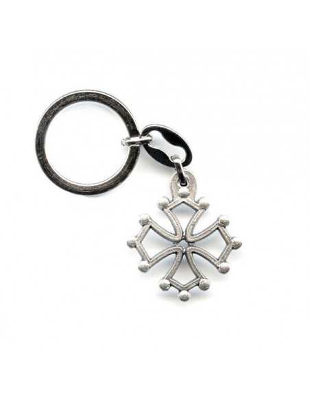 Porte-clés en métal Croix occitane