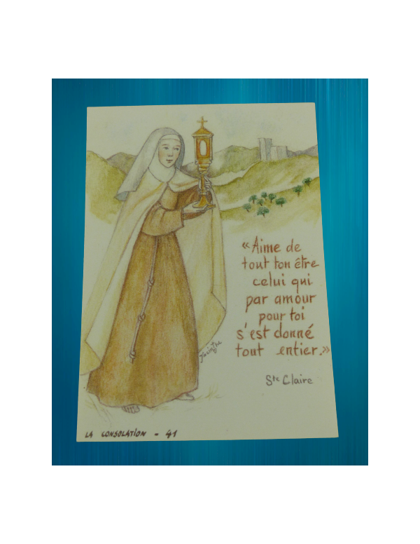 Image de sainte Claire d'Assise réalisée par les sœurs de la Consolation.