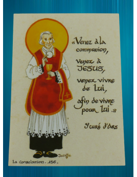 Image du saint Curé d'Ars, réalisée par les sœurs de la Consolation.