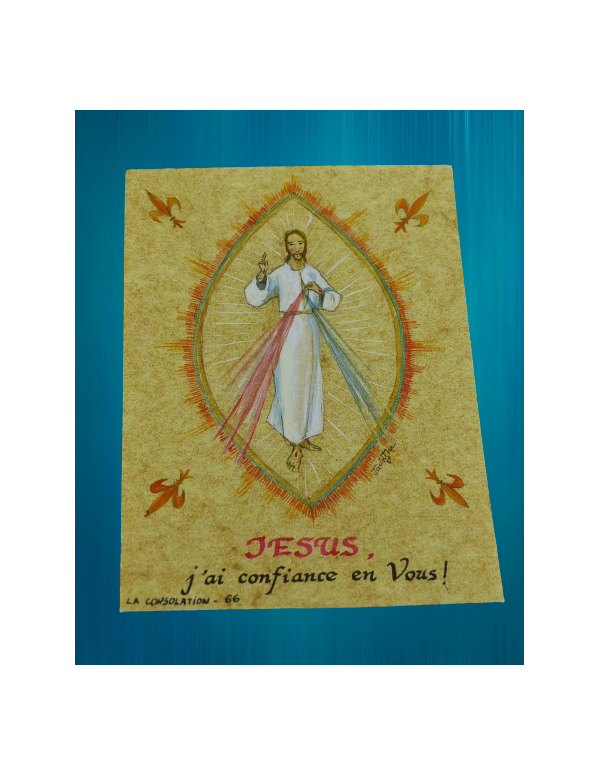 Image de Jésus miséricordieux, réalisée par les sœurs de la Consolation.