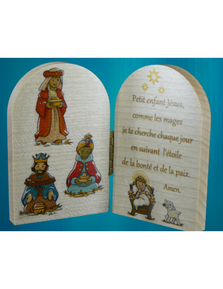 Diptyque des rois mages avec une prière  à l'Enfant-Jésus