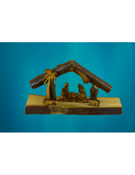 Petite crèche en bois d'olivier