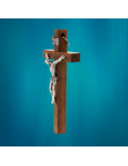 Petit crucifix en bois de noyer