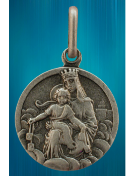 Médaille scapulaire en stellargent (métal argenté de haute qualité)