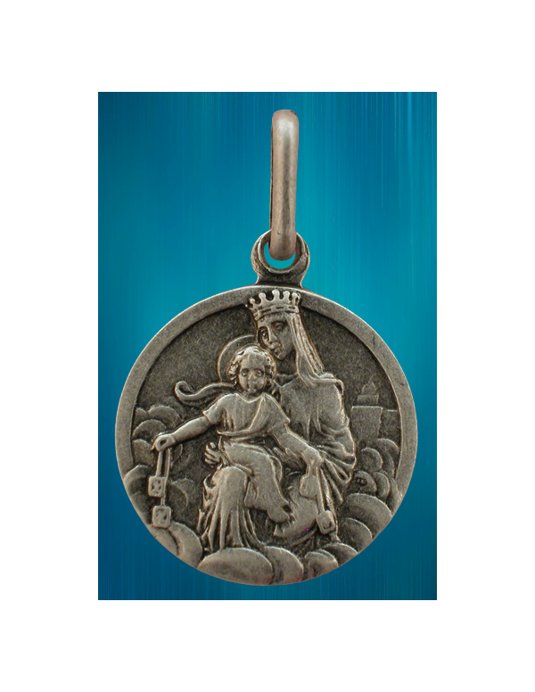 Médaille scapulaire en stellargent (métal argenté de haute qualité)