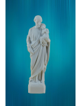 Statue of Saint Joseph with the Infant Jesus - white resin - 15 cm