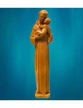 Jolie statue de saint Antoine de Padoue portant l'Enfant-Jésus