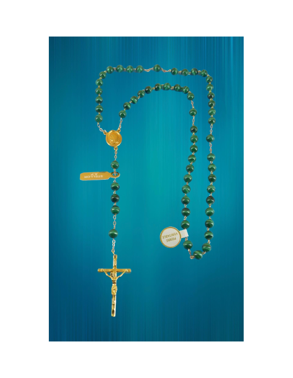 Stellar rosary in malachite