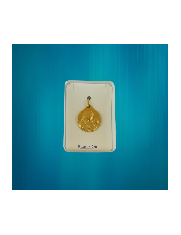 Médaille Vierge et l'Enfant - plaqué or