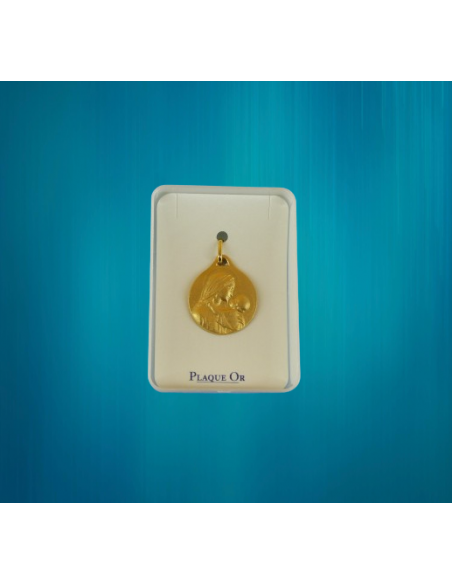 Médaille Vierge et l'Enfant - plaqué or