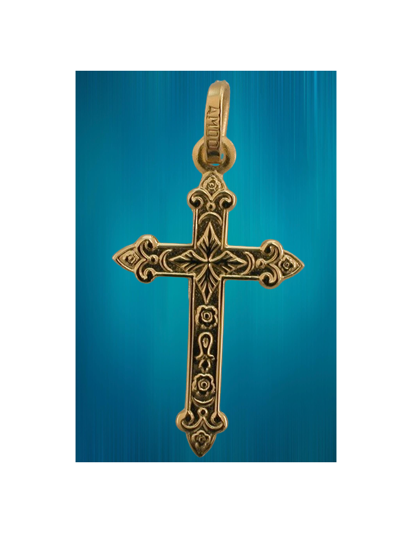 Croix ornée en plaqué or