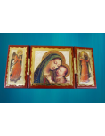 Triptyque de la Vierge et l'Enfant - bois padouk