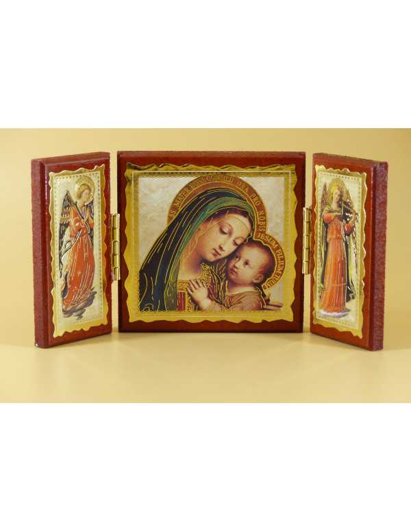 Triptyque de la Vierge et l'Enfant - bois padouk