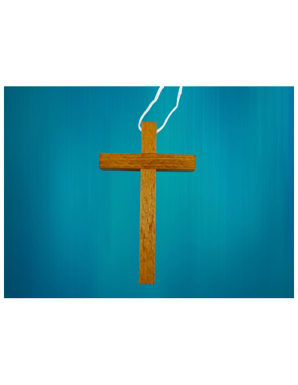 Croix en bois de hêtre avec cordon pour porter sur une aube