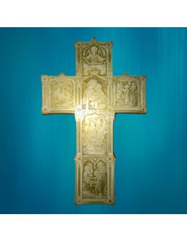Ravissante et originale croix représentant les mystères de l'Enfance de Jésus