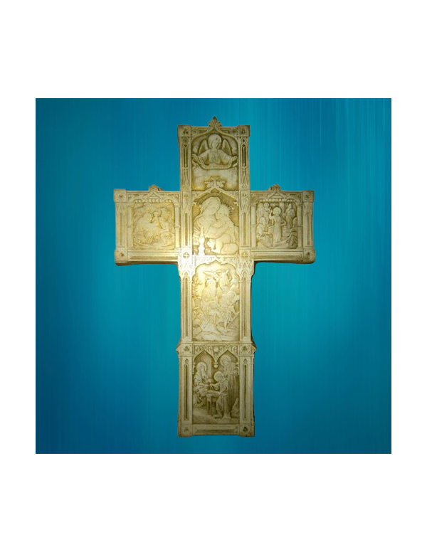 Ravissante et originale croix représentant les mystères de l'Enfance de Jésus