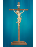 Crucifix sur pied avec Christ en bois sculpté - 52 cm